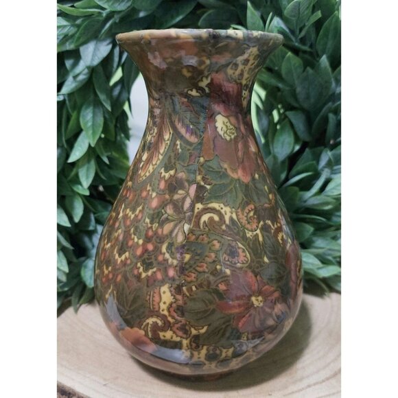Patricia Reach Other - Vintage 1994 Enesco Patricia Reach Floral Ceramic Vase 6" Tall Multicolor